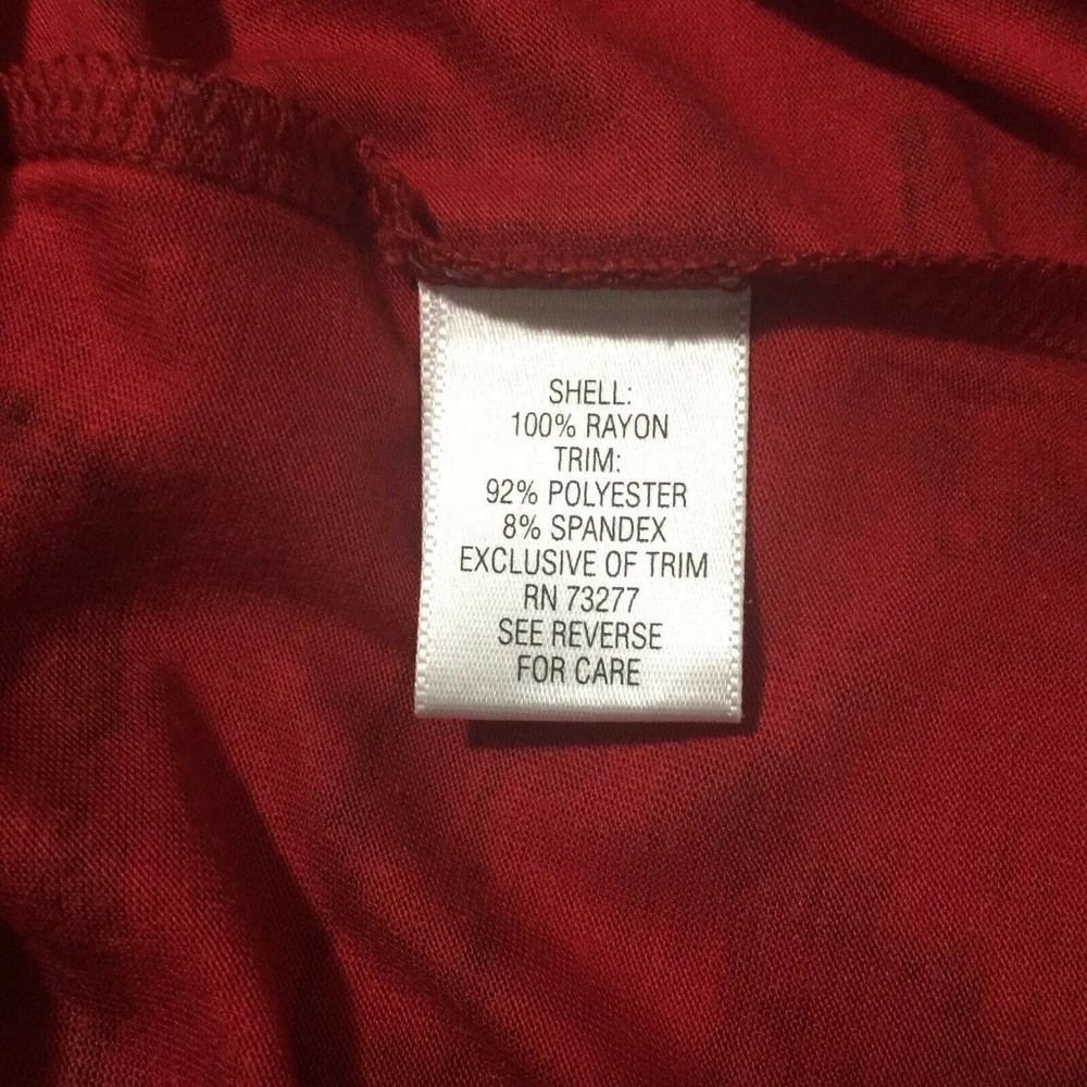 Simply Vera Sz S Top Red Black Velvet - Picture 6 of 7